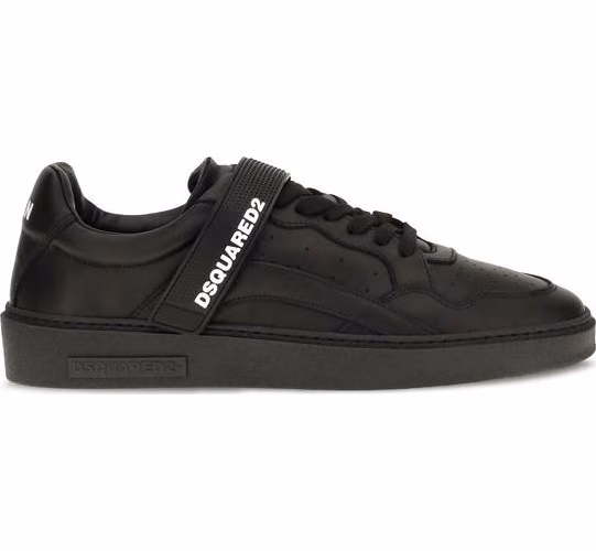 Dsquared² Black Calf Leather Bos Taurus Athletic Sneakers