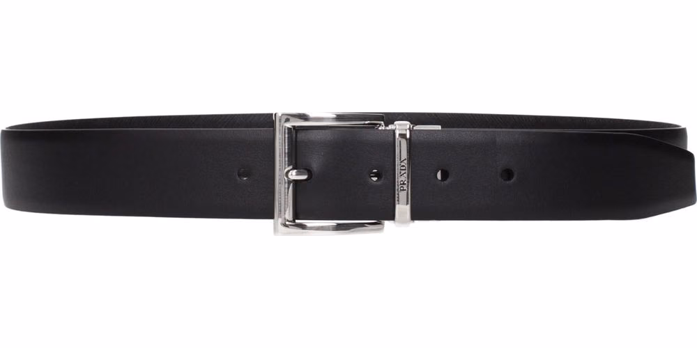 Prada Black Leather Regular Belt