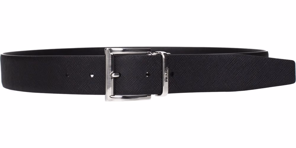 Prada Black Leather Regular Belt