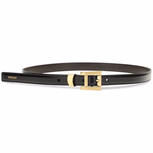 Versace Black Calf Leather Bos Taurus Regular Belt