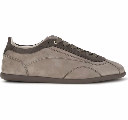 Brunello Cucinelli Gray Calf Leather Bos Taurus Sneakers