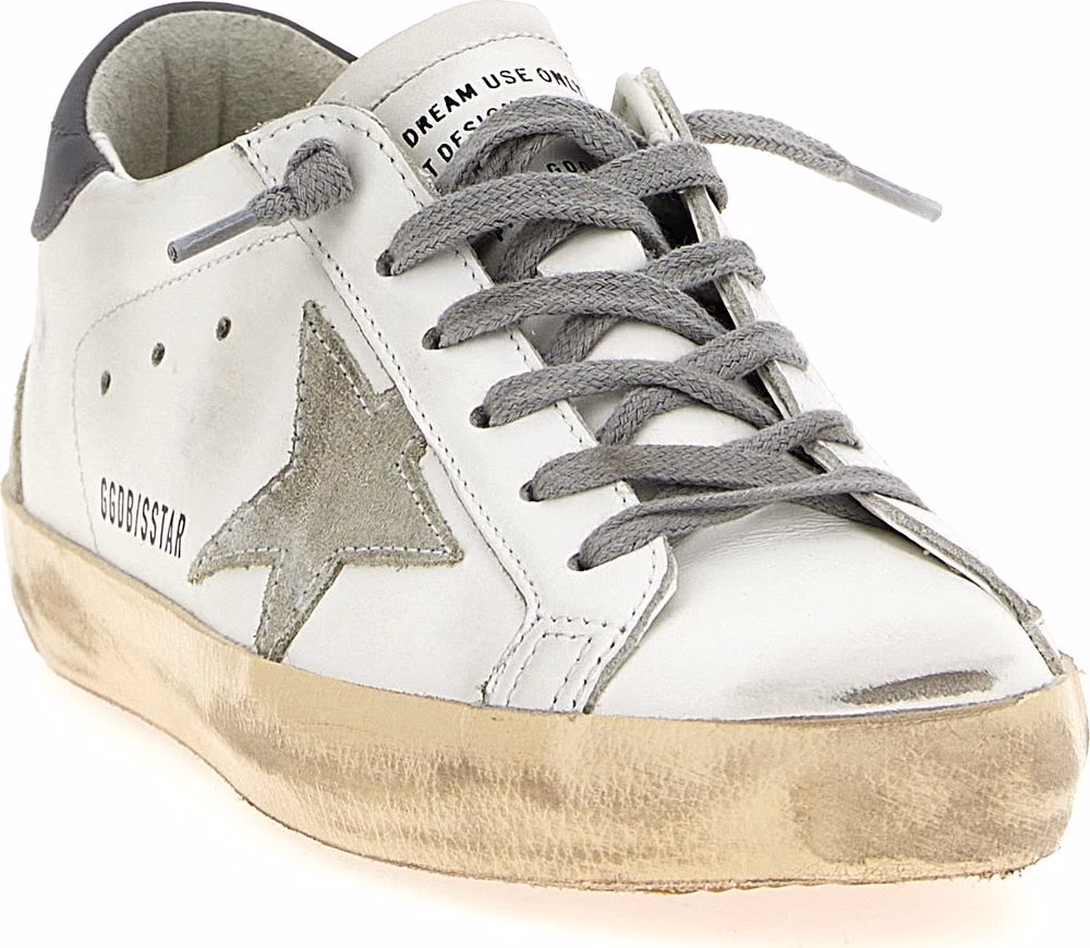 Golden Goose Gray Cowhide Low Top Sneakers
