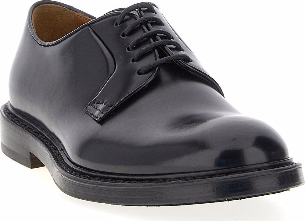 Doucal's Black Calfskin Oxfords And Derbies