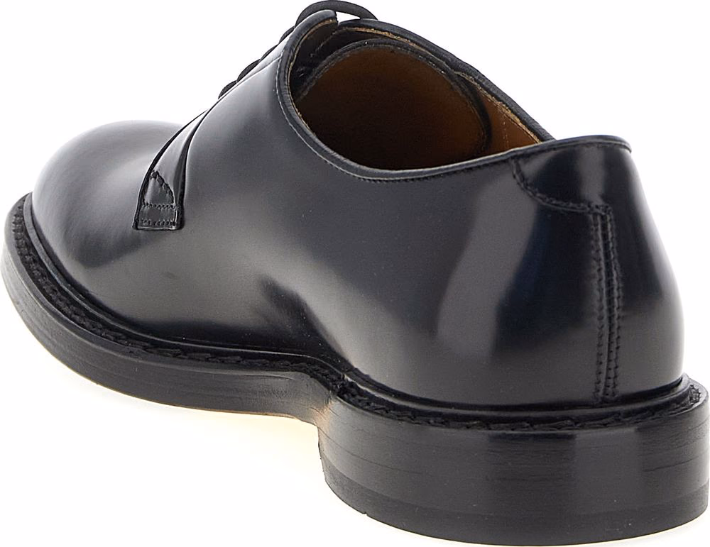 Doucal's Black Calfskin Oxfords And Derbies