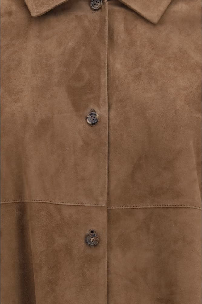 'S Max Mara Brown Lamb Ovis Aries Aries Leather Jacket