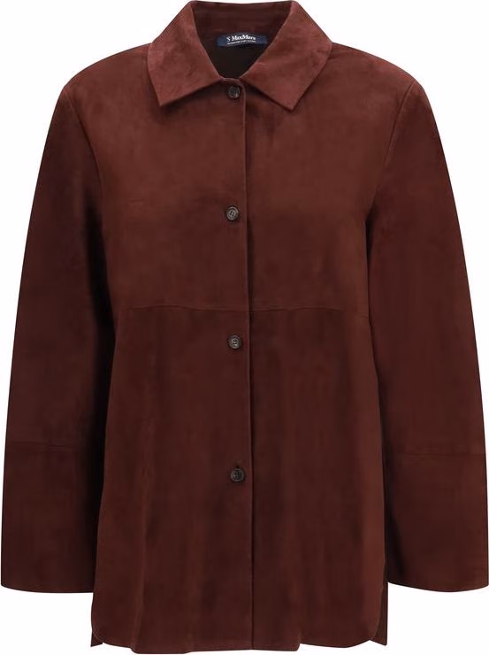 'S Max Mara Bordeaux Lamb Ovis Aries Aries Leather Jacket