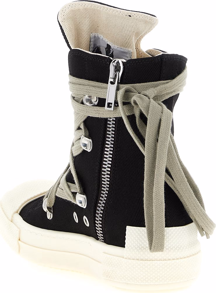 DRKSHDW Black Cotton High Top Sneakers
