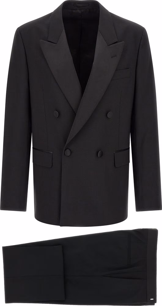 Lardini Black Virgin Wool Tuxedo