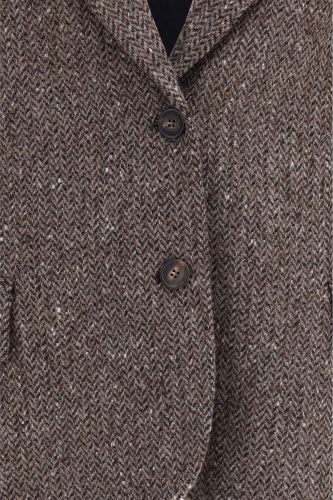 Brunello Cucinelli Brown Wool Oves Aries Biker Jacket