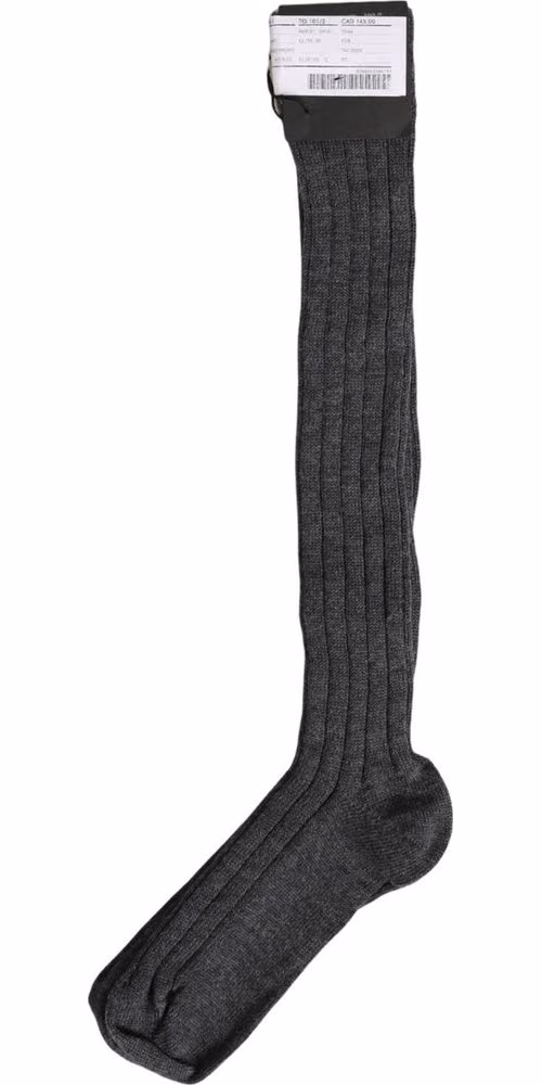 Dolce & Gabbana Gray Wool Blend Over The Calf Accessory Socks