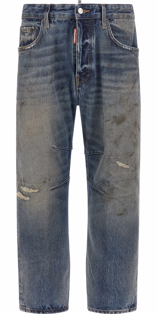 Dsquared² Blue Cotton Relaxed Fit Jeans