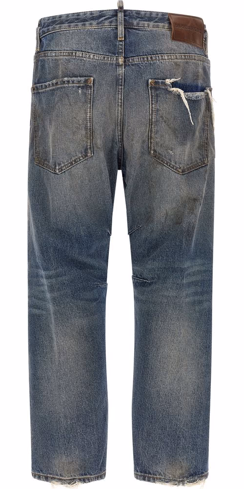 Dsquared² Blue Cotton Relaxed Fit Jeans