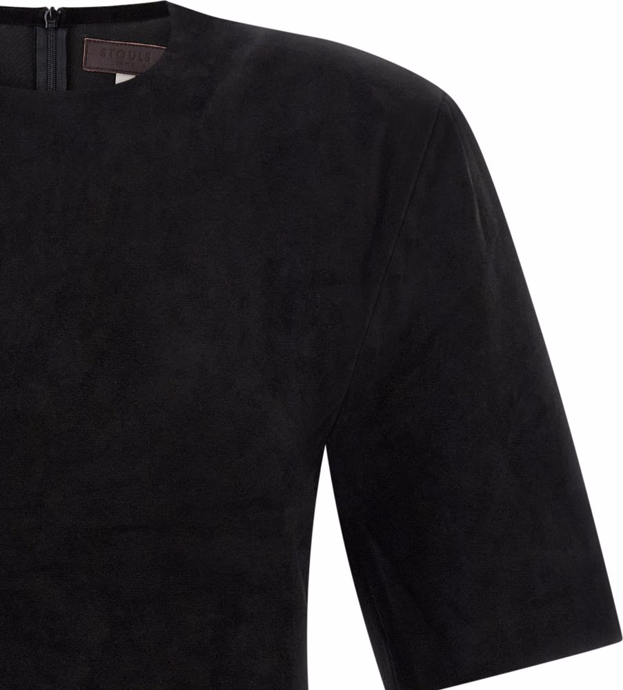 STOULS Black Lamb Leather T-Shirt