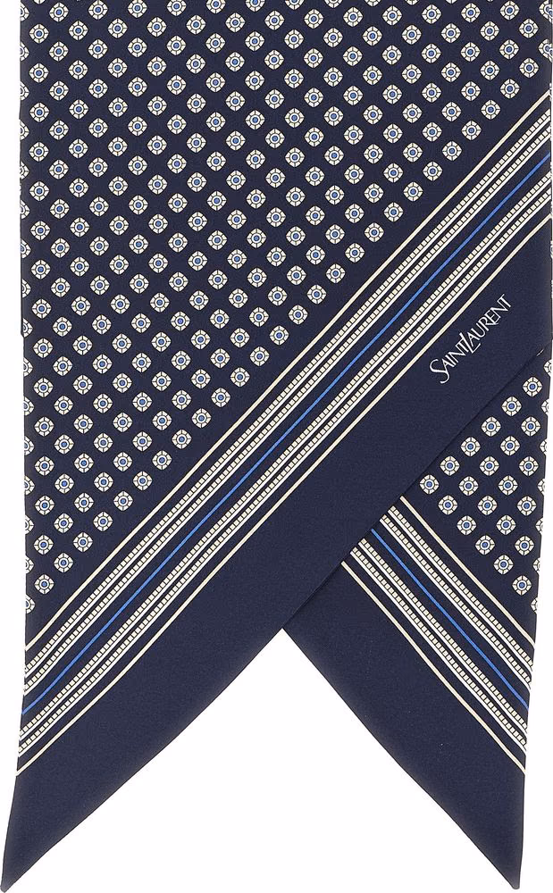Saint Laurent Blue Silk Foulard