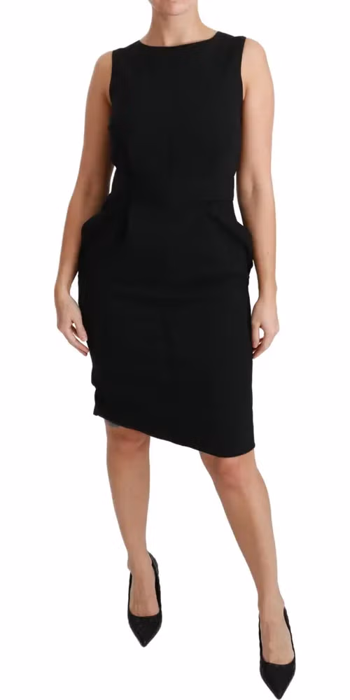 Dolce & Gabbana Black Sheath Stretch Formal Dress