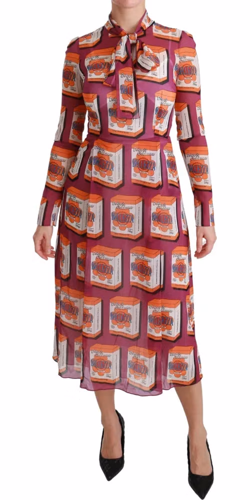 Dolce & Gabbana Purple Silk Bellezza A-Line Gown Dress