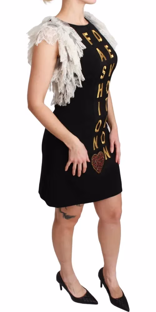 Dolce & Gabbana Black Fashion Devotion Sheath Mini Dress