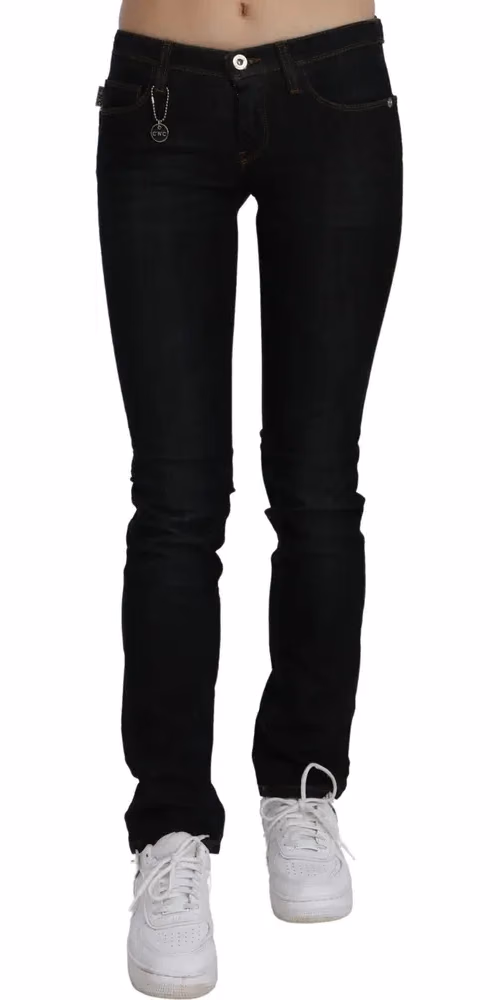 Costume National Black Mid Waist Skinny Denim Cotton Jeans