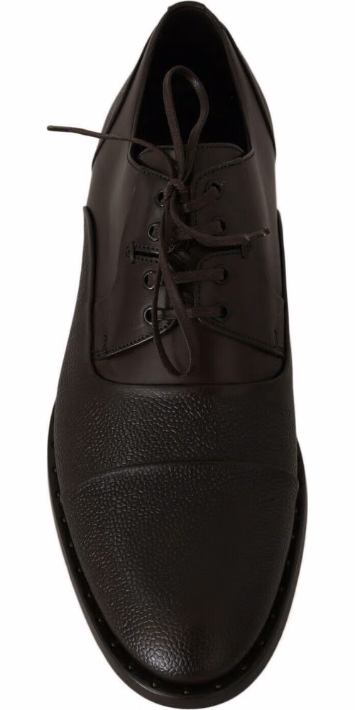 Dolce & Gabbana Brown Leather Laceups Dress Mens Shoes