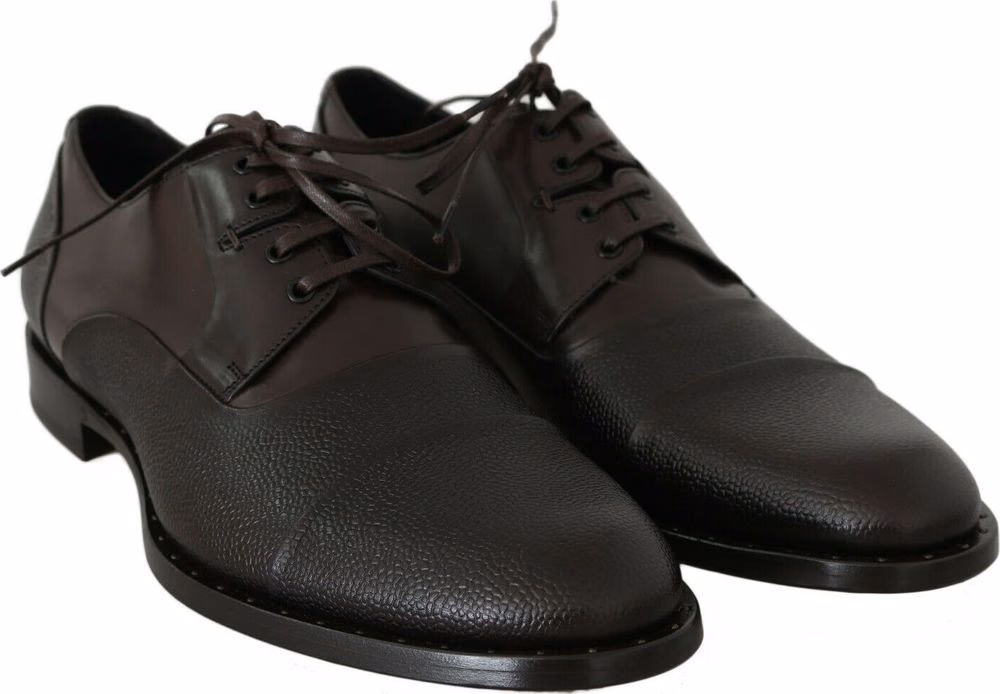 Dolce & Gabbana Brown Leather Laceups Dress Mens Shoes