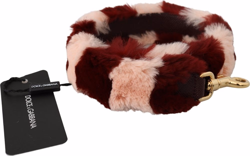 Dolce & Gabbana Pink Red Lapin Fur Accessory Shoulder Strap