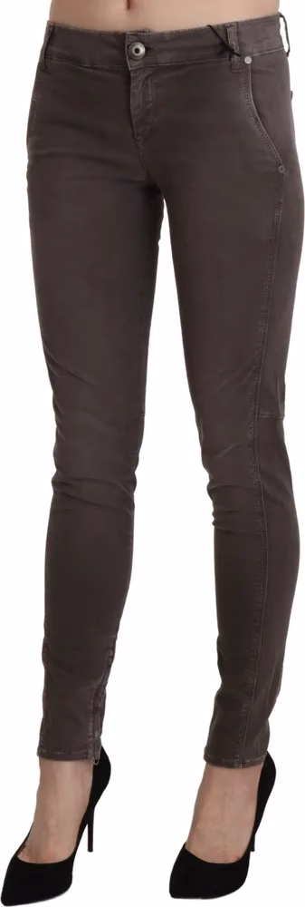 Ermanno Scervino Brown Low Waist Skinny Slim Trouser Cotton Jeans