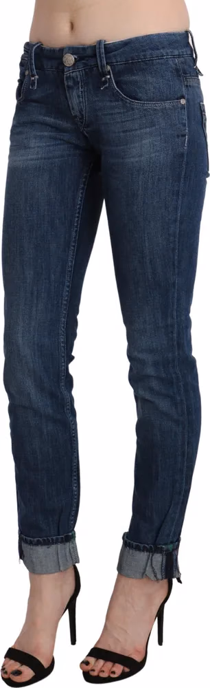 Acht Blue Washed Low Waist Skinny Denim Trouser