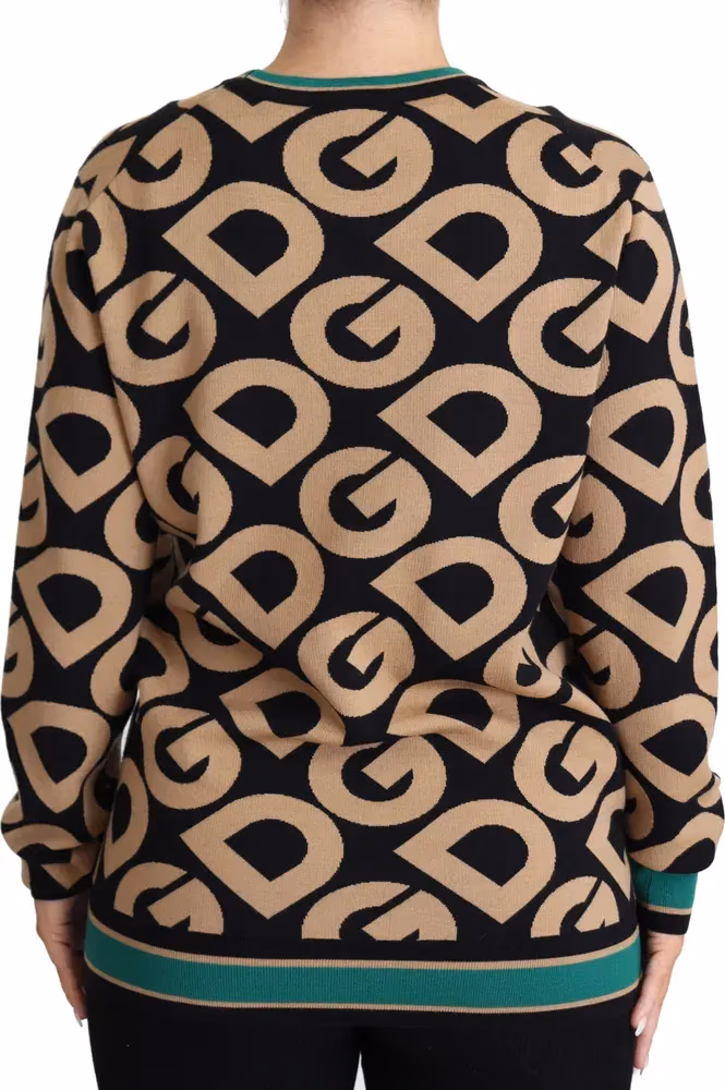 Dolce & Gabbana Multicolor DG Mania Wool Crewneck Pullover Sweater