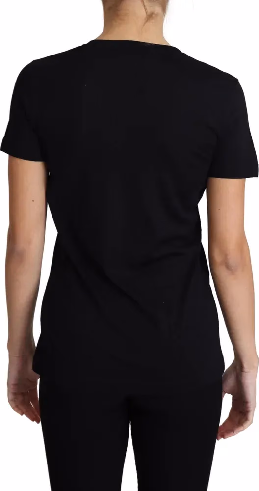 Dolce & Gabbana Black Wool Round Neck Short Sleeves T-shirt