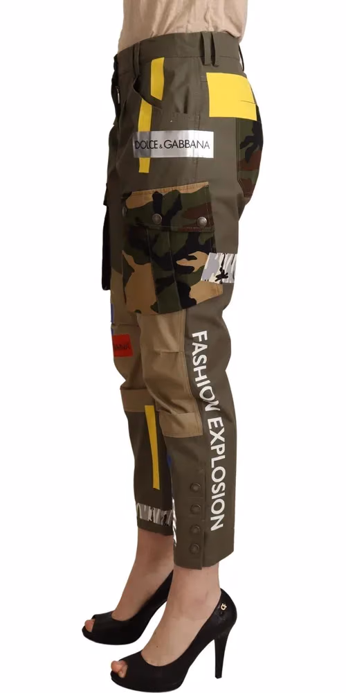 Dolce & Gabbana Green Military Cargo Trouser Cotton Pants