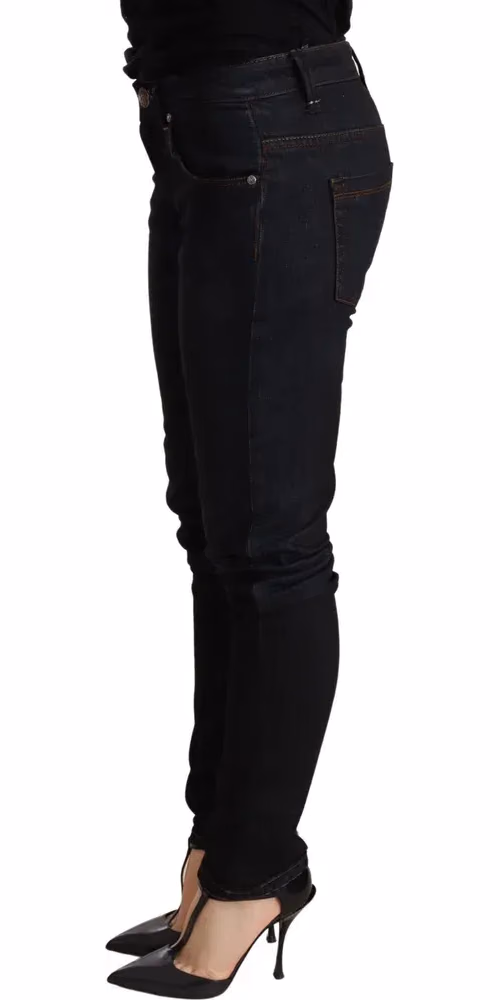 Acht Blue Washed Low Waist Skinny Denim Trouser