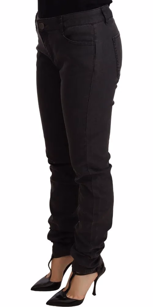 PINKO Black Cotton Stretch Skinny Mid Waist Women Denim Jeans