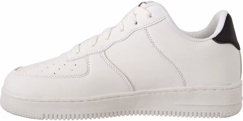 SIGNS White Leather Perforated Lace Up Sneakers Casual Men Shoes