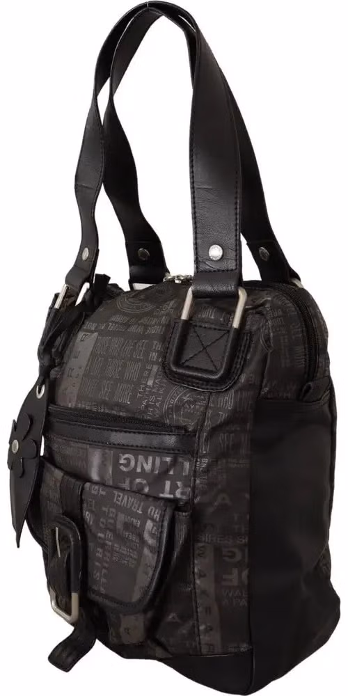 WAYFARER Black Printed Logo Shoulder Handbag Purse Bag