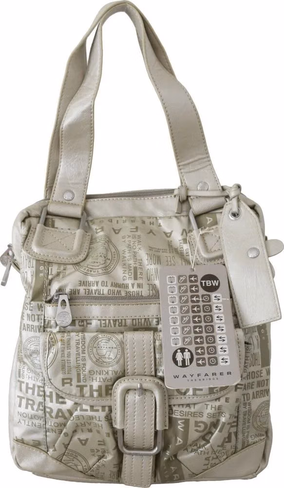WAYFARER White Printed Handbag Shoulder Fabric Purse