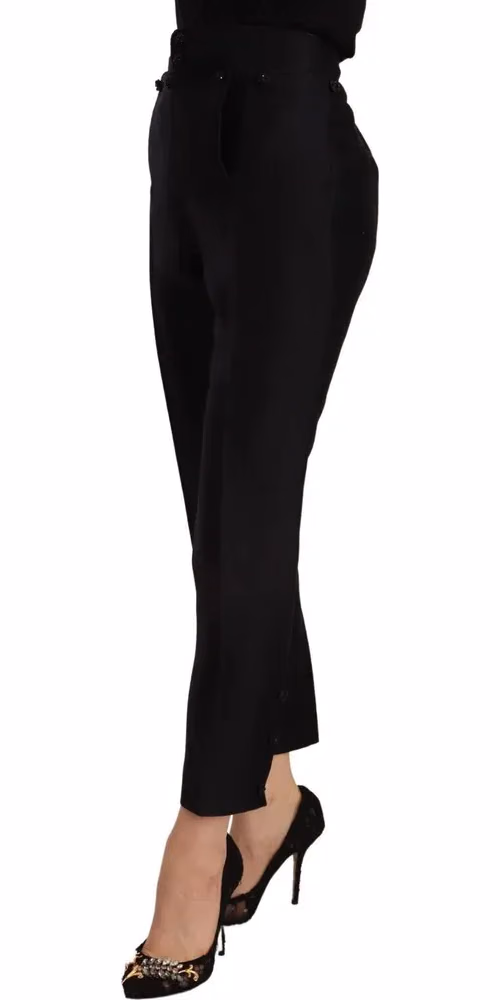 Dsquared² Black Wool High Waist Skinny Women Pants