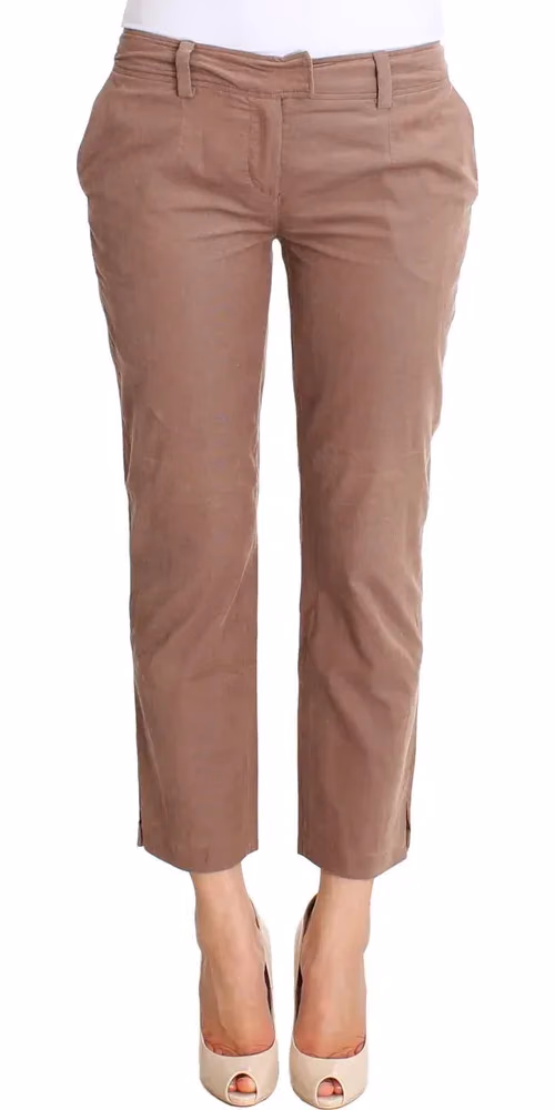 Costume National Brown Cropped Corduroys Pants