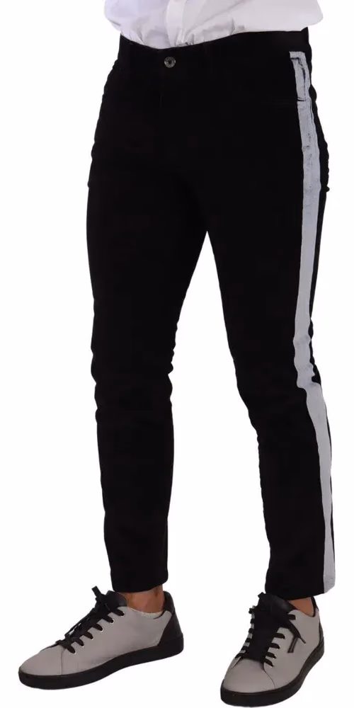 Dolce & Gabbana Black Cotton Stretch Skinny Corduroy Jeans