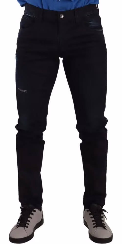 Dolce & Gabbana Blue Cotton Stretch Skinny Denim Trouser Jeans
