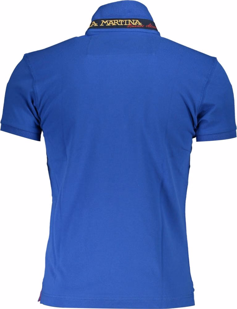 La Martina Blue Cotton Polo Shirt
