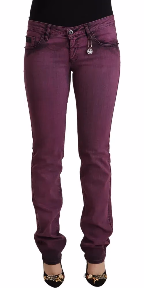 Costume National Purple Cotton Stretch Slim Fit Denim Jeans