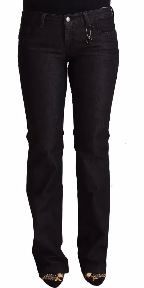Costume National Black Cotton Low Waist Skinny Jeans