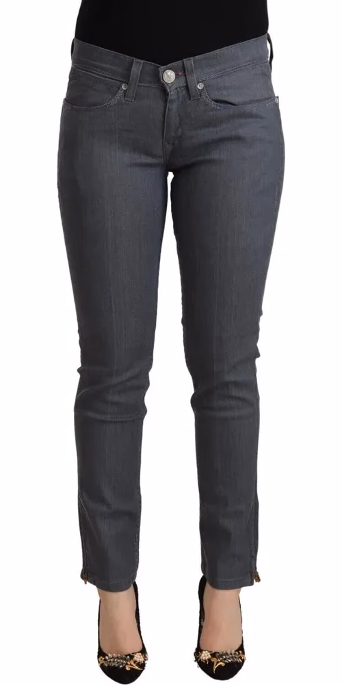 Levi's Gray Cotton Low Waist Skinny Denim Jeans