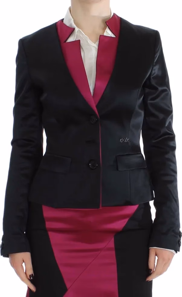 Exte Black Pink Stretch Blazer Jacket
