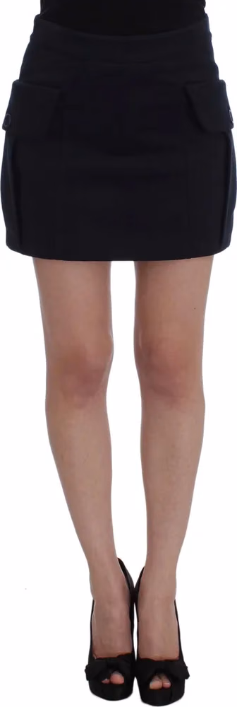GF Ferre Blue Cotton Denim Mini Skirt