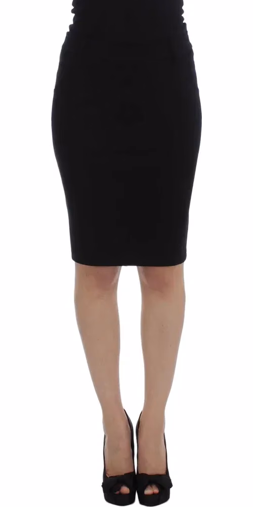 PLEIN SUD Black Straight Pencil Skirt