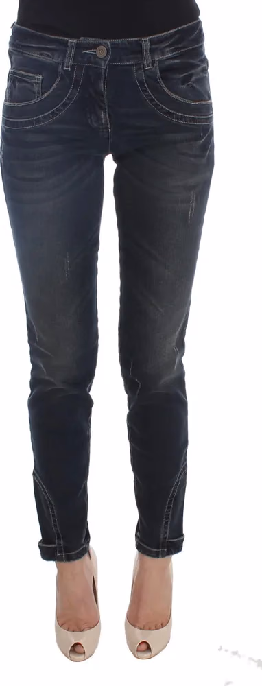 Ermanno Scervino Blue Cotton Blend Slim Fit Jeans