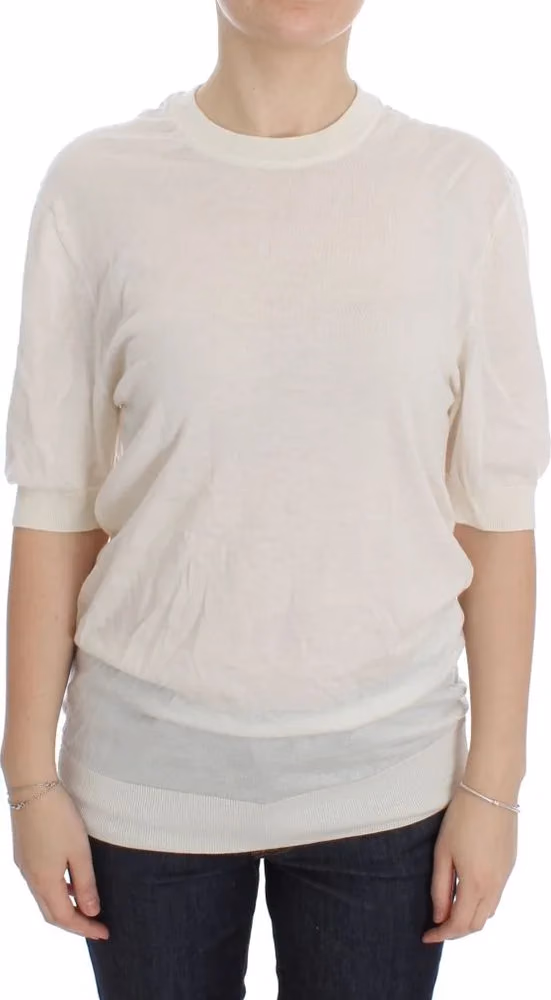 Dolce & Gabbana White 100% Cashmere Sweater