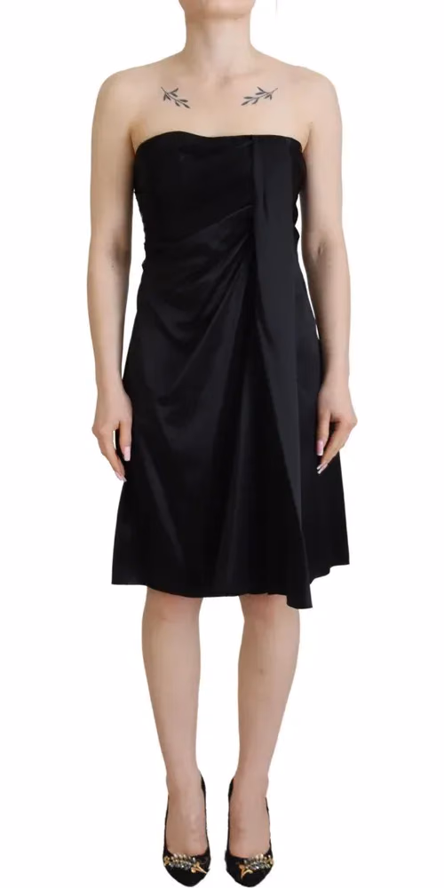 Dolce & Gabbana Black Silk Shift Short Mini Party Dress