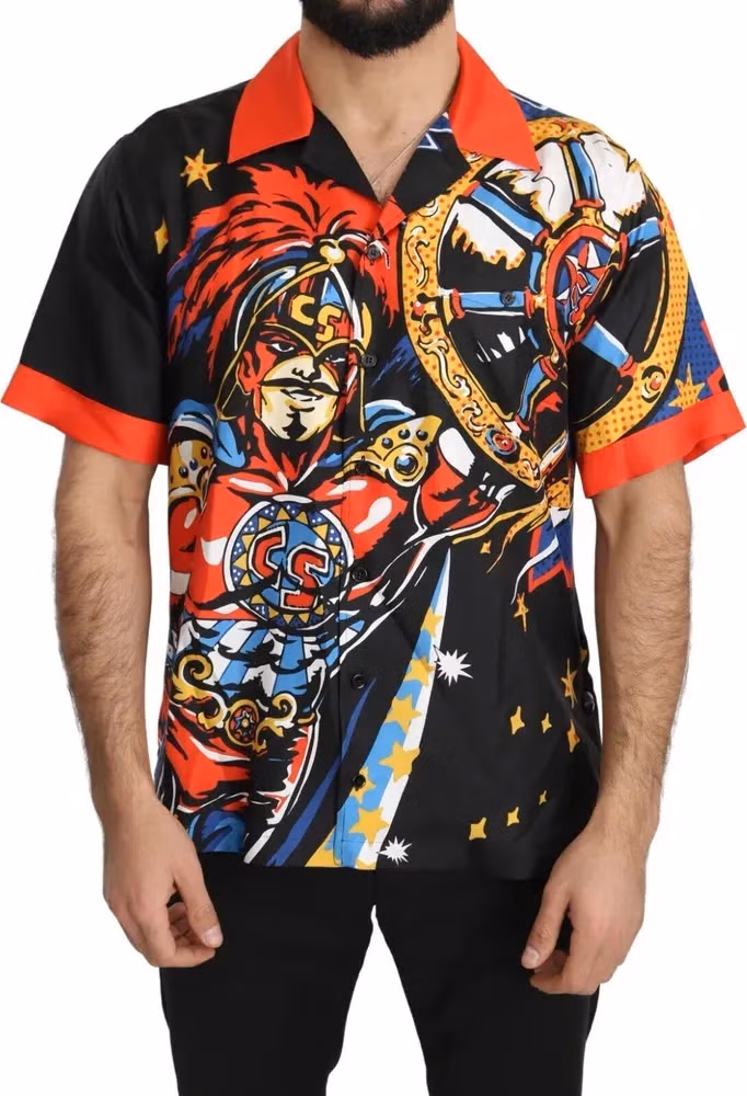 Dolce & Gabbana Multicolor Printed Short Sleeves Casual Shirt